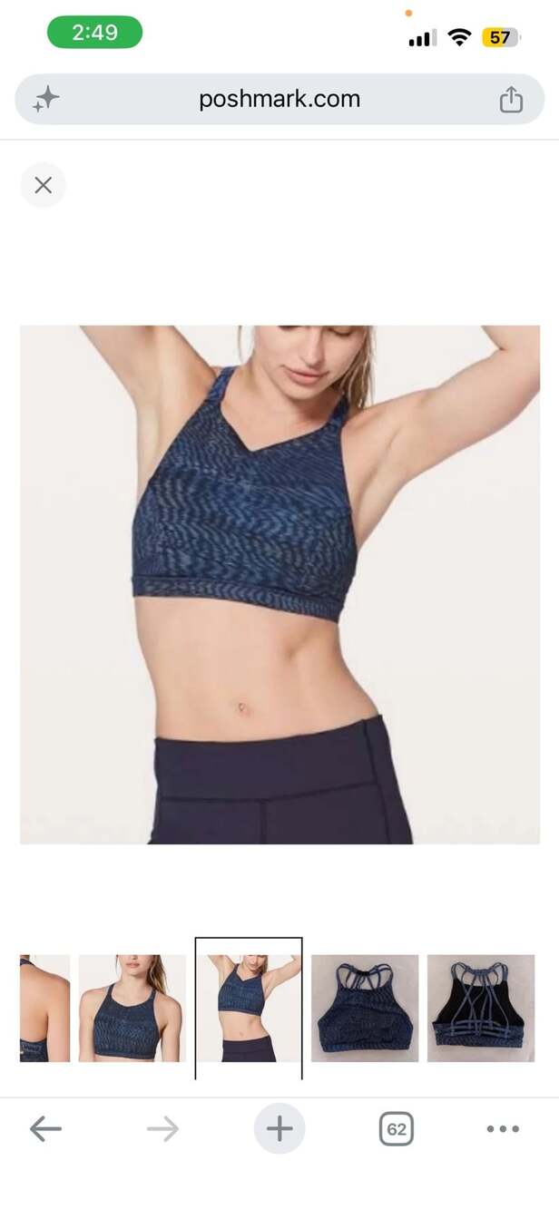 Lululemon Sport Bra Slide With Me Flux Battleship Multi